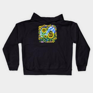 Bee On A Sunflower Kids Hoodie